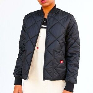 Dickies Quilted Bomber Jacket, Black Size Small
